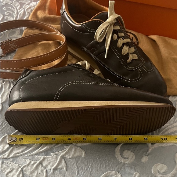 Hermes Orange and brown leather Sneakers - Picture 10 of 10